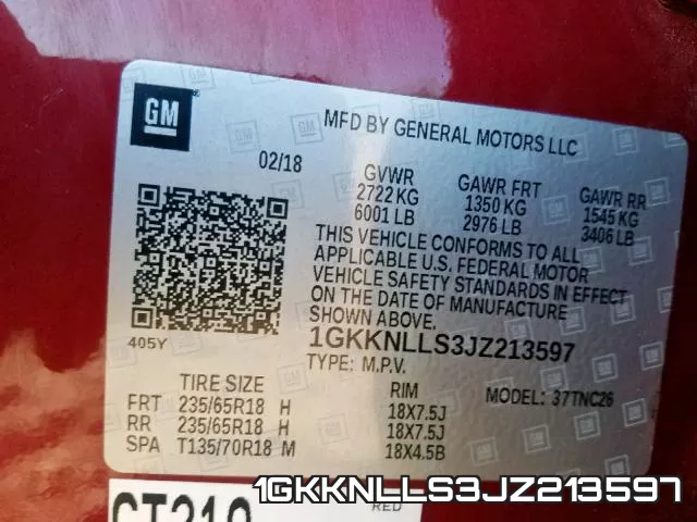 1GKKNLLS3JZ213597 фото 2