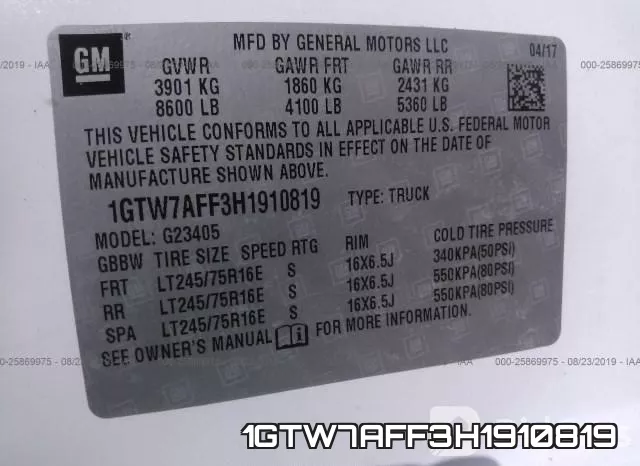 1GTW7AFF3H1910819 фото 10