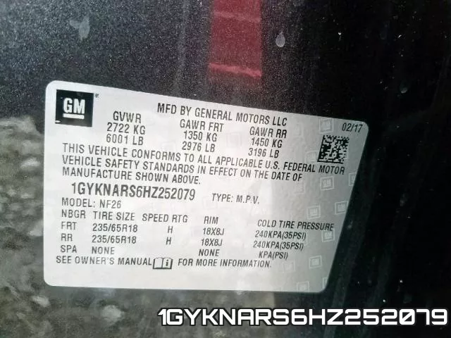 1GYKNARS6HZ252079 фото 2