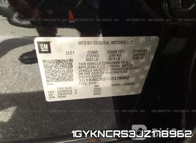 1GYKNCRS3JZ178962 фото 10