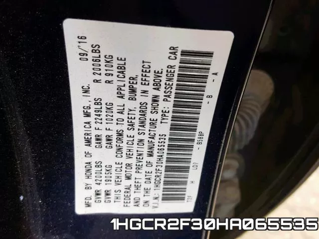 1HGCR2F30HA065535 фото 2