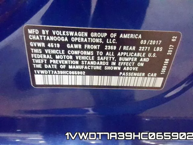 1VWDT7A39HC065902 фото 2