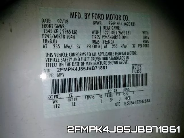2FMPK4J85JBB71861 фото 2