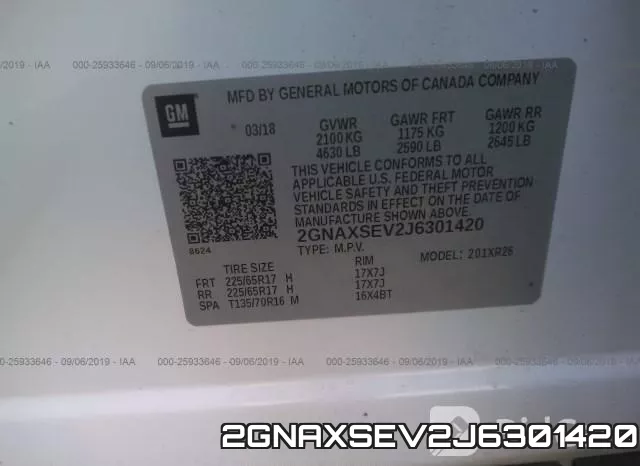 2GNAXSEV2J6301420 фото 10