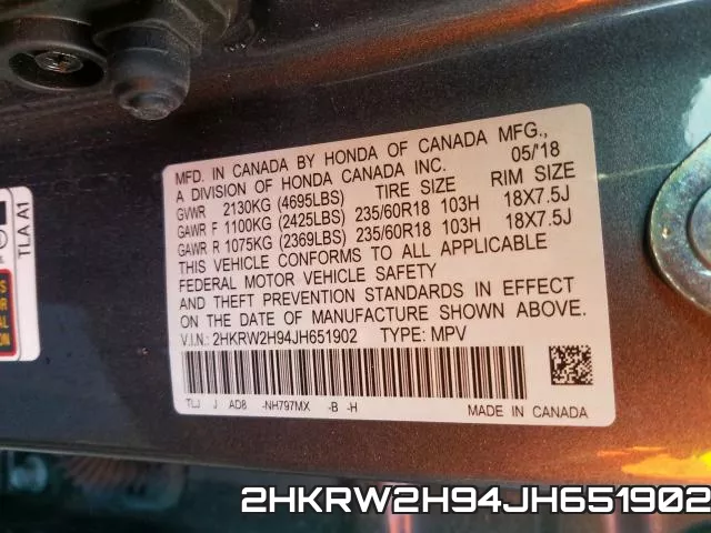2HKRW2H94JH651902 фото 2