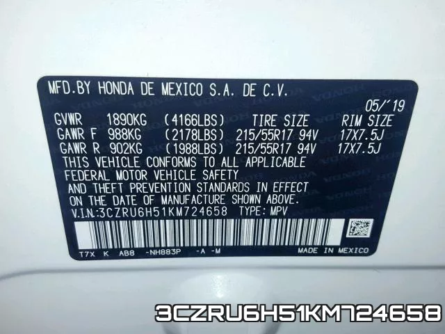 3CZRU6H51KM724658 фото 2