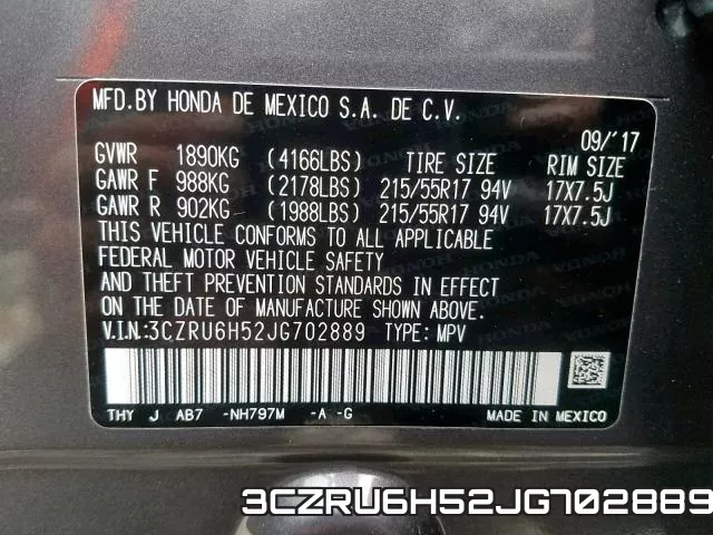 3CZRU6H52JG702889 фото 2