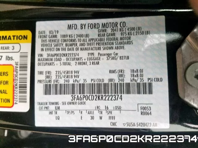 3FA6P0CD2KR222374 фото 2