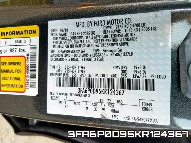 3FA6P0D95KR124367 фото 2