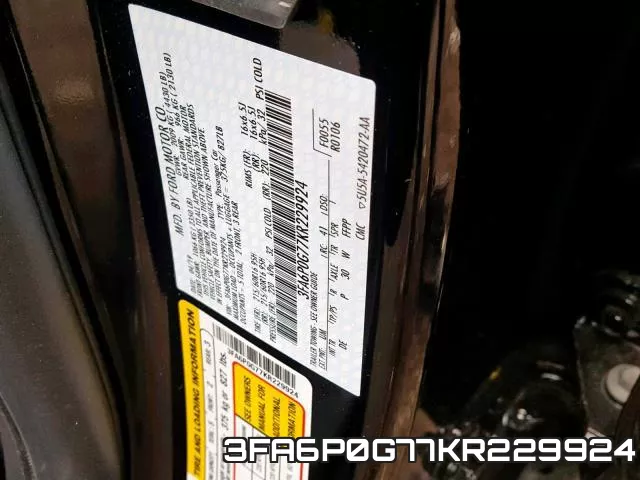 3FA6P0G77KR229924 фото 2
