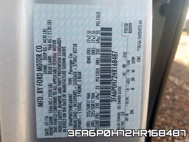 3FA6P0H72HR168487 фото 2