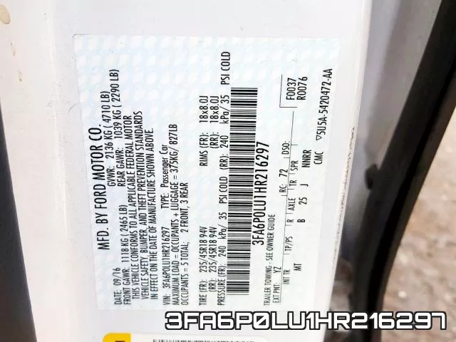 3FA6P0LU1HR216297 фото 2