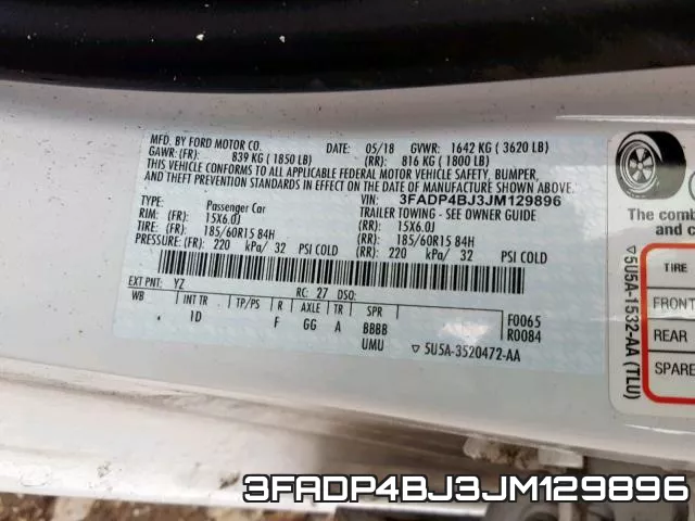 3FADP4BJ3JM129896 фото 2