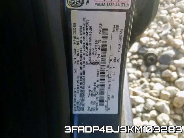 3FADP4BJ3KM103283 фото 2