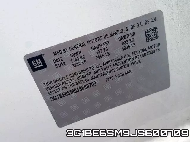 3G1BE6SM9JS600709 фото 2