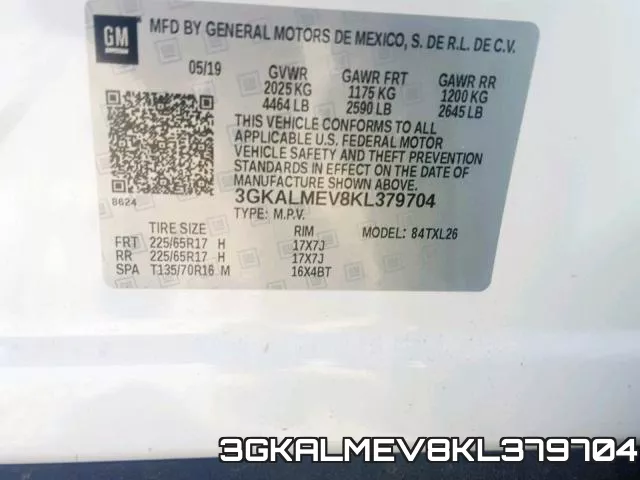 3GKALMEV8KL379704 фото 2
