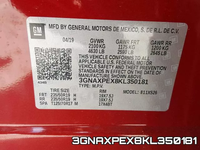 3GNAXPEX8KL350181 фото 2