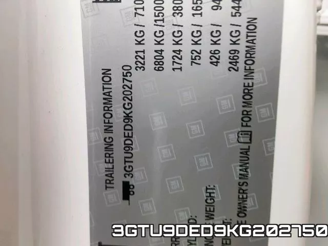 3GTU9DED9KG202750 фото 2
