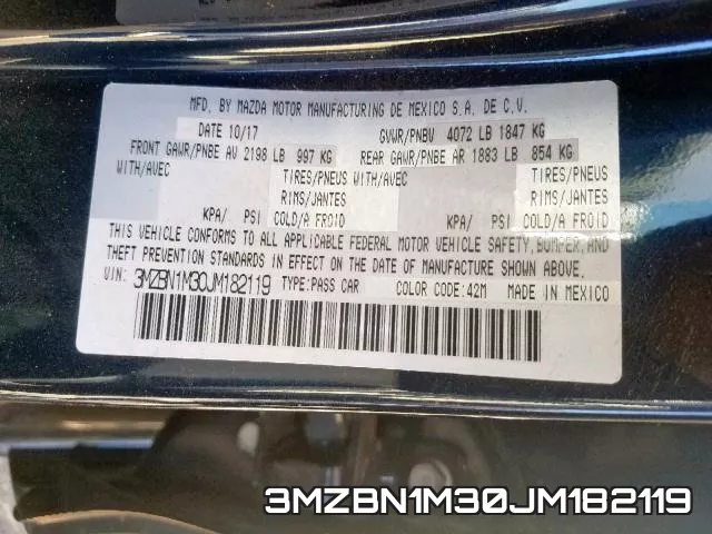 3MZBN1M30JM182119 фото 2