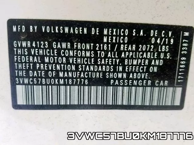3VWC57BU0KM187776 фото 2