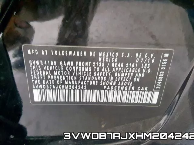 3VWDB7AJXHM204242 фото 2