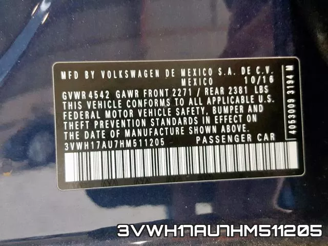 3VWH17AU7HM511205 фото 2