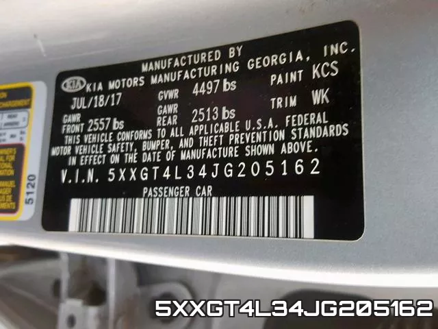 5XXGT4L34JG205162 фото 2