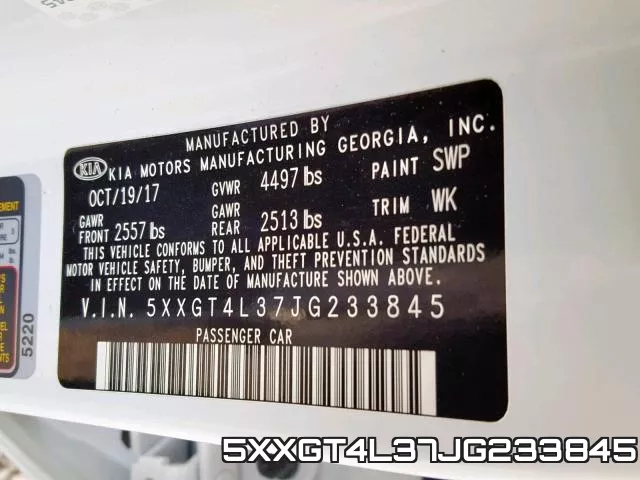 5XXGT4L37JG233845 фото 2