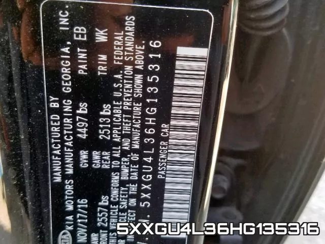 5XXGU4L36HG135316 фото 2