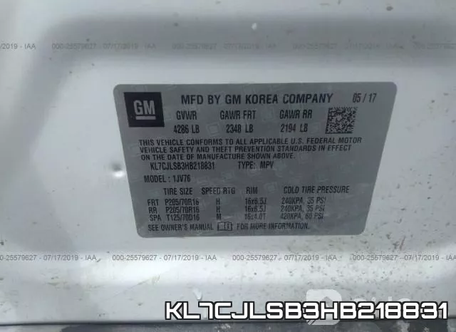 KL7CJLSB3HB218831 фото 10