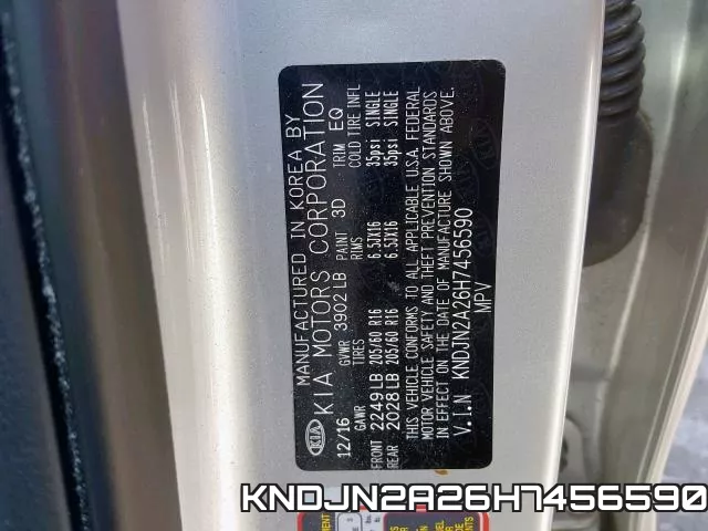 KNDJN2A26H7456590 фото 2