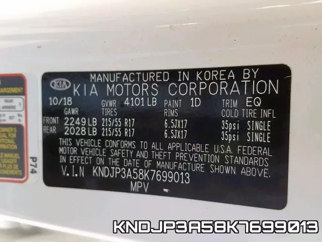 KNDJP3A58K7699013 фото 2