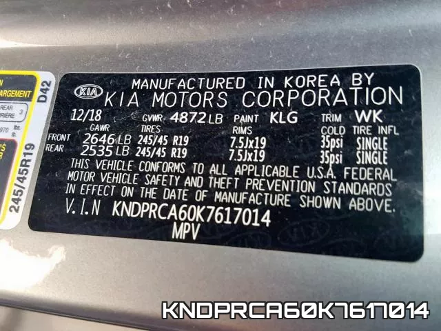 KNDPRCA60K7617014 фото 2