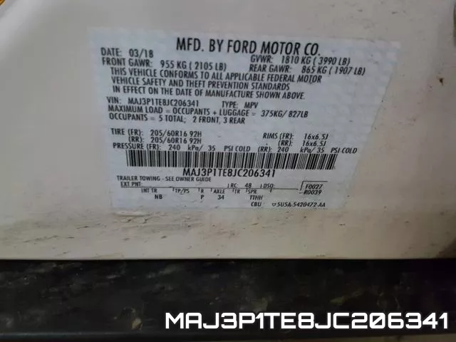 MAJ3P1TE8JC206341 фото 2