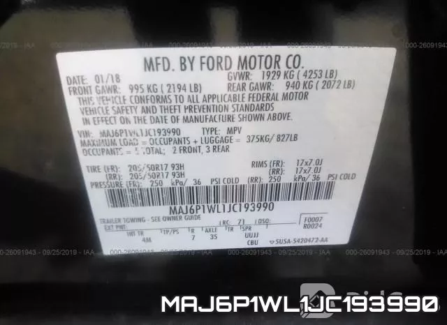 MAJ6P1WL1JC193990 фото 10