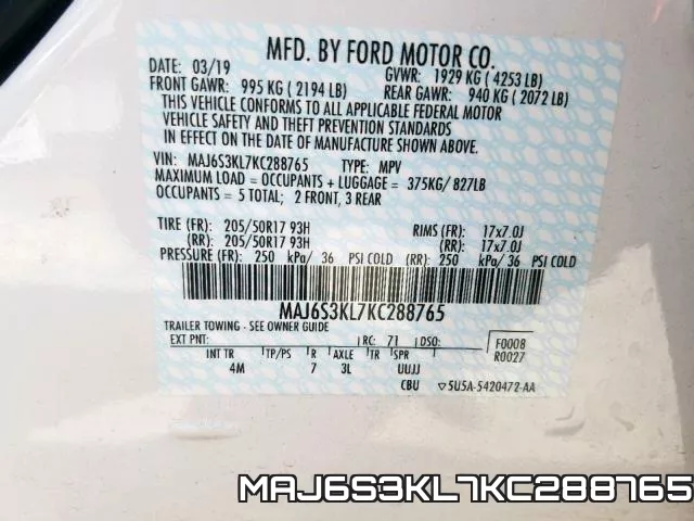 MAJ6S3KL7KC288765 фото 2