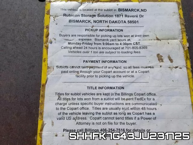 SHHFK7G43JU231725 фото 10