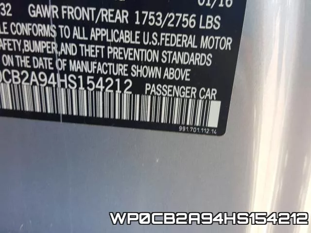 WP0CB2A94HS154212 фото 2