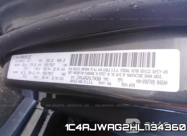 1C4AJWAG2HL734360 фото 10
