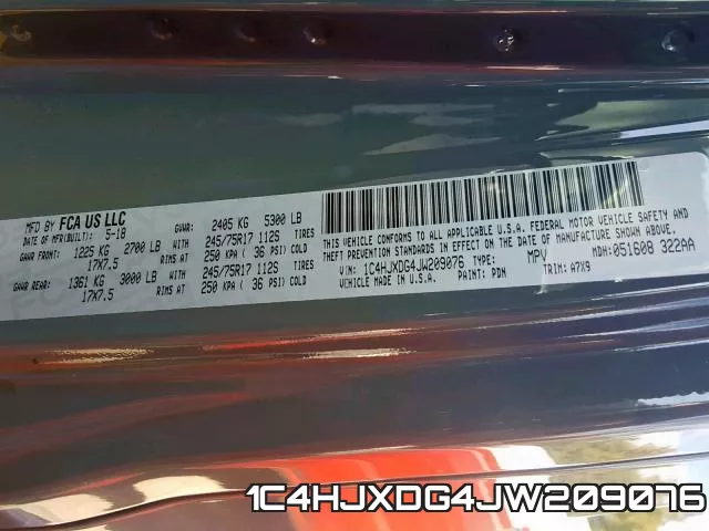 1C4HJXDG4JW209076 фото 2
