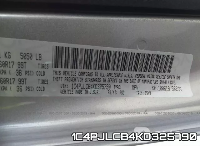 1C4PJLCB4KD325790 фото 10
