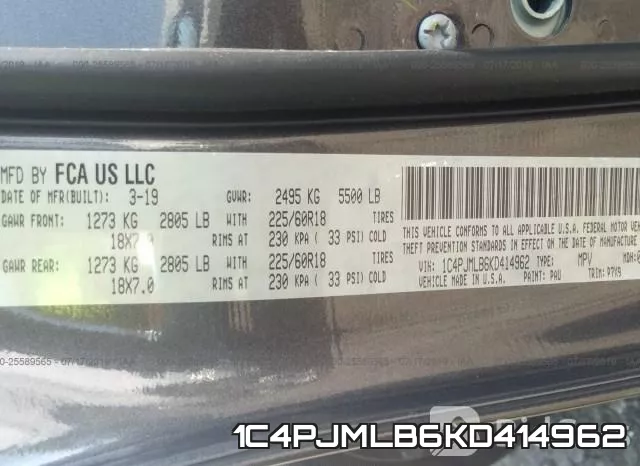 1C4PJMLB6KD414962 фото 10