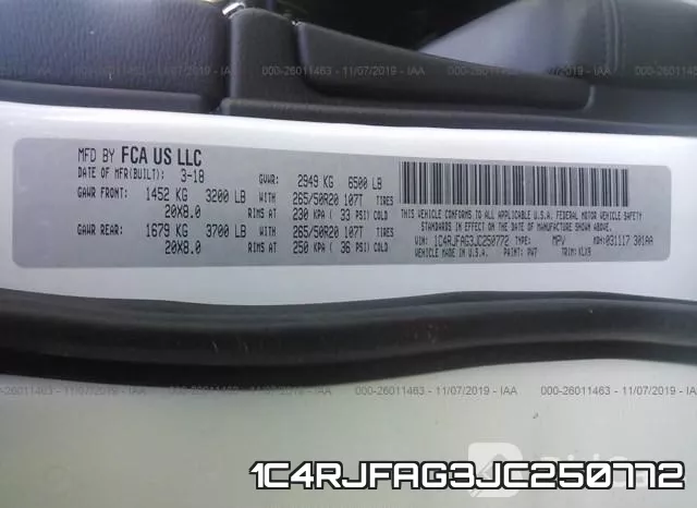 1C4RJFAG3JC250772 фото 10