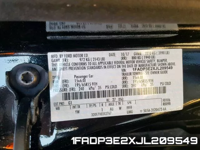 1FADP3E2XJL209549 фото 2