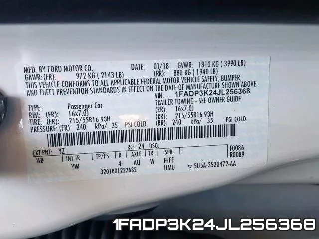 1FADP3K24JL256368 фото 2