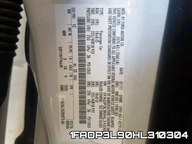 1FADP3L90HL310304 фото 2