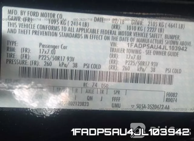 1FADP5AU4JL103942 фото 10