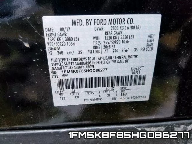 1FM5K8F85HGD86277 фото 2