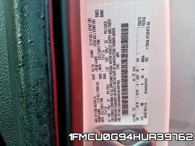 1FMCU0G94HUA39762 фото 2