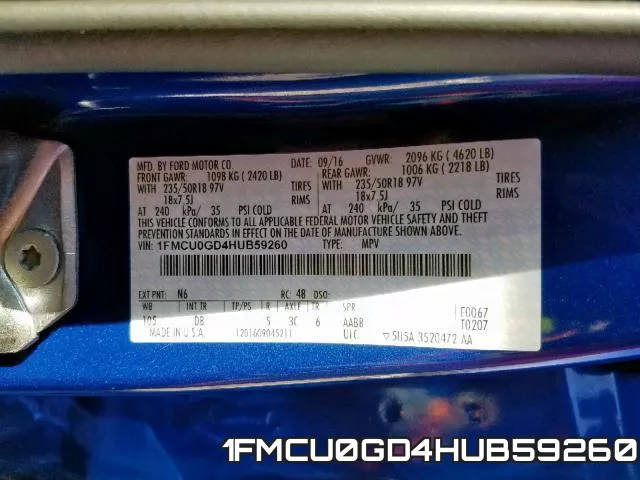 1FMCU0GD4HUB59260 фото 2
